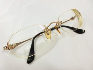 HH超美品 【ブルガリ BVLGARI】 ツーポイント メガネ 眼鏡 アイウェア (レディース) 52-20 135 シルバー×ブラック 度入り □3CC1280□