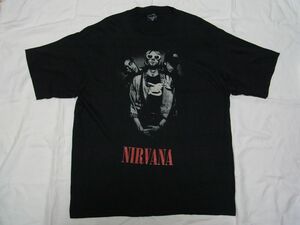 ☆ 90s ビンテージ ブート NIRVANA ニルヴァーナ Tシャツ sizeXL 黒 ☆USA古着 カート・コバーン IN UTERO PIXIES SONIC YOUTH グランジ