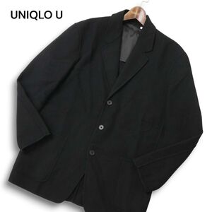 21AW★ UNIQLO U ユニクロ ユー ルメール 秋冬 背抜き ウールブレンド テーラード ジャケット Sz.L　メンズ 黒　C4T10553_B#N