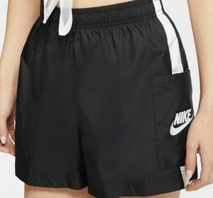 【KCM】Z-nike-1318-XL★展示品★【NIKE/ナイキ】レディース　トレーニング　ウーブン　ショートパンツ　CJ1689-010　ブラック　サイズXL