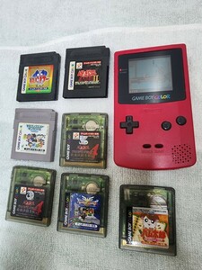 任天堂 ゲームボーイカラーカセット付きGAMEBOYCOLOR レッド　格安売り切り