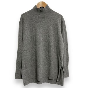 美品 クリーニング済み 23AW Theory luxe セオリーリュクス カシミヤ100％ 長袖 ハイネック オーバーサイズ ニット セーター 38 グレー