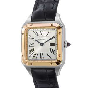 カルティエ サントス デュモン SS/K18PGピンクゴールド Cartier 腕時計 シルバー文字盤 【安心保証】