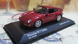 ★激レア絶版*世界500台*Minichamps PMA*1/43*Porsche 911(993) Turbo 1995 レッドメタリック