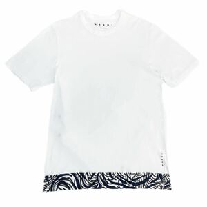 美品 MARNI マルニ 半袖Tシャツ ロゴ ホワイト 白 メンズ 44