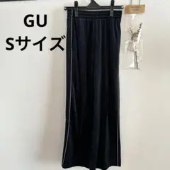 【GU】ベロア パンツ サイドライン ネイビー ブラック ウエストゴム 部屋着