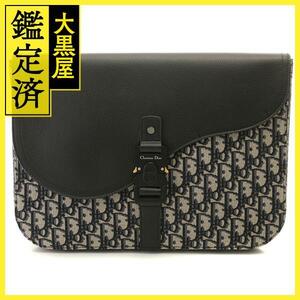 DIOR　ディオール　オブリーク　サドル　A4ポーチ　2ADCA436YKS_H27E　キャンバス　カーフ　2143300219524　【471】