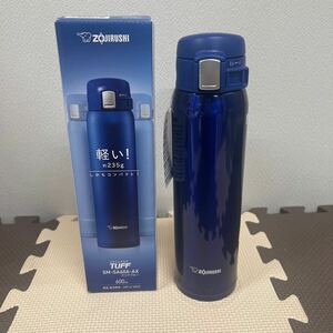 ● ZOJIRUSHI ステンレスマグ TUFF ダイレクトドリンクタイプ クリアブルー 600ml 保温・保冷両用 水筒 ワンタッチ オープン 未使用品 ●