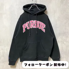 古着 used　JANSPORT　ジャンスポーツ　PURDUE　パデュー大学　長袖カレッジ刺繍パーカー　黒　ブラック