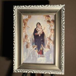 キャンバス プリントアート ブグロー 聖母と天使 絵画 額付 インテリア