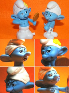 x品名x ★処分スタート出品★SMURF スマーフ キャラ 表情が面白い?人形フィギュア各種2点セット♪海外アニメ漫画?キャラクター玩具おもちゃ