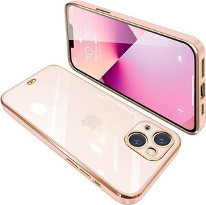 iPhone13 ケース クリア 透明 アイフォン13 カバー スマホケース 全面保護 耐衝撃 TPU ソフト 薄型 メッキ加工