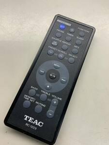 【wy-11-008】TEAC オーディオ 純正リモコン RC-1223 対応MC-DX60i 　電池蓋無　ジャンク