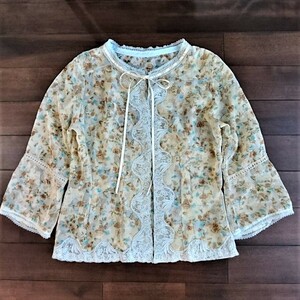 ☆ハンドメイド☆ 手作り 　ブラウス　ボレロブラウス　レース付き　 春夏用