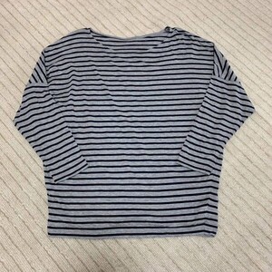 ADAM ET ROPE‘ (アダムエロペ★サイズ1★Tシャツ 7分丈　8分丈★ボーダー柄 グレー ネイビー★▽2-159