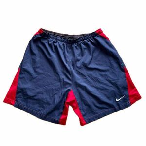 NIKE ナイキ★ハーフパンツ ショーツ ゲームパンツ バスケットボール メッシュ 古着 アメリカ ネイビー ショートパンツ スポーツ