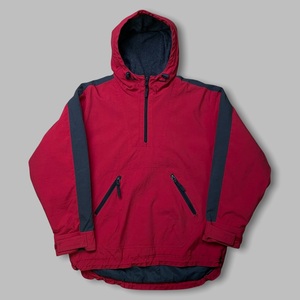 90s OLD GAP ナイロン アノラック ジャケット S レッド フリース プルオーバー パーカー ギャップ ギア 80s 00s 古着 オールド ビンテージ