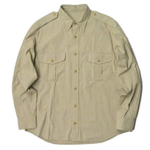 Porter Classic ポータークラシック 日本製 CLASSIC SAFARI SHIRT クラシックサファリシャツ S カーキ 長袖 トップス j3522