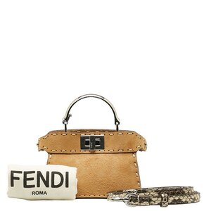 中古 フェンディ バッグ 2WAY ピーカブー バイソン マイクロ アイシーユー スエード Aランク レディース FENDI 【送料無料】【西神店】