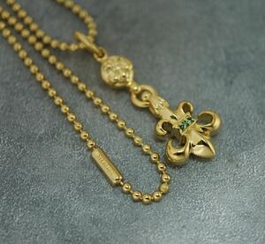 クロムハーツ/1ボールBSフレアチャーム/エメラルドパヴェ/ボールチェーン/22K/インボイス/CHROME HEARTS