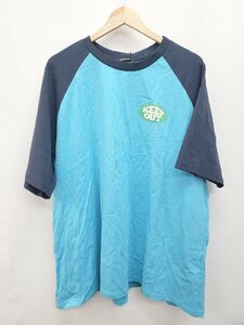 ◇ ◎ ●未使用● one way ワンウェイ タグ付 バックプリント 半袖 Ｔシャツ カットソー サイズF ブルー レディース P