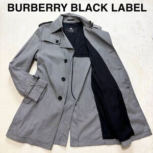 【1円～】【美品】【大人気】BURBERRY　BLACKLABEL　バーバリーブラックレーベル　トレンチコート　千鳥柄　Lサイズ　メンズ