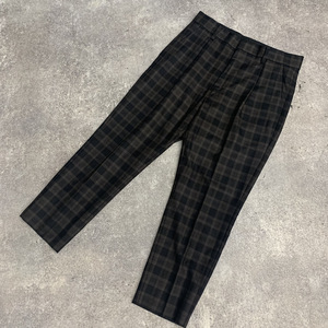 ★ WACKO MARIA ワコマリア DORMEUIL ドーメル SLACKS PANTS スラックス パンツ ウール シルク カシミヤ チェック ブラック 黒 104