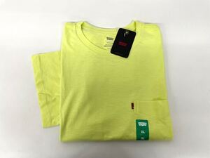 R① Levis リーバイス メンズ 半袖シャツ Tシャツ XL ( XXL ) 黄緑 ポケット付き 大きいサイズ