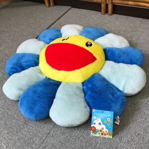 &【売り切り】そこそこ美品！kaikaikiki カイカイキキ Flower Cushion お花クッション ブルー 60cm タグ付き 村上隆 