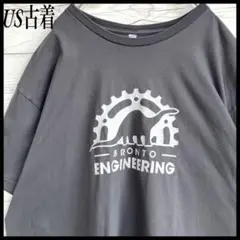 US古着  Tシャツ  ビッグロゴ  グレー  2XL  ビッグサイズ