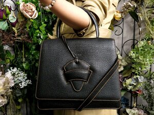 ●超美品●新品同様●LOEWE ロエベ●バルセロナ●ロゴ型押し●フラップ●レザー 本革●2way ハンド バッグ●黒●肩掛け●かばん●Js51246