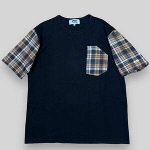 希少！ 2007 eYe COMME des GARCONS JUNYA WATANABE MAN アイ ジュンヤワタナベ コムデギャルソン マン シャツ ドッキング Tシャツ L 黒