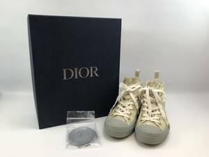 ☆【DIOR】B23 ハイトップスニーカー ディオール オブリーク　ホワイトグレー　♯37　中古　♯167998-14