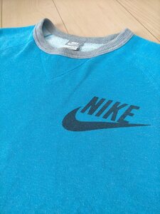 状態良好 08年 ビンテージ復刻 NIKE Swoosh ナイキ 前V スウォッシュ 染み込みプリント 2トーンカラー スウェット size-M 