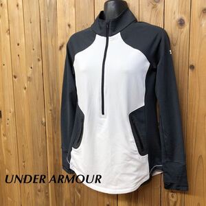 UNDER ARMOUR＊FITTED COLDGEAR レディースM アンダーアーマー 長袖 ハーフジップ トップス ストレッチ トレーニング スポーツウェア