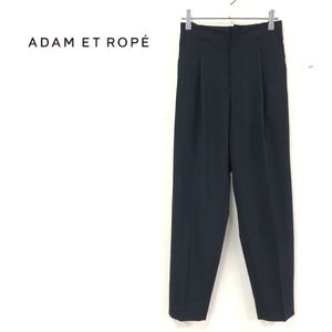 1O2578-K◆美品 ADAM ET ROPE アダムエロペ テーパードパンツ◆タグ付き size36 ブラック 薄手 Carremanコラボ キレイめ 無地 美シルエット