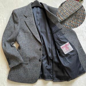 【極美品 ミックスツイード 激レアカラー】Harris Tweed ハリスツイード テーラードジャケット ツイード クルミボタン 胡桃 マルチカラー M