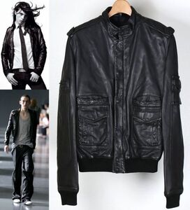 05SS Dior homme Hedi Slimane lamb leather bomber jacket black size 48 ディオールオム ラムレザー ボンバー ジャケット b8497