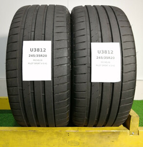 245/35R20 95Y Michelin PILOT SPORT 4S 中古 サマータイヤ 2本セット ※本州送料無料 245/35/20 ミシュラン U3812.