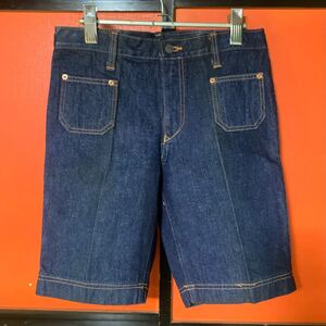 デッドストック BLUEWAY デニム ハーフパンツ 国産 ブルーウェイ ヴィンテージ / ショートパンツ ホットパンツ 70s 80s 昭和レトロ 日本製