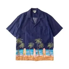 old　ハワイ製　ALOHA PEPUBLIC　デザインアロハシャツ　オープン