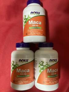 送料無料　期限２０２6年12月以降250カプセル×3　一粒にマカ500mg250カプセル　maca　now社