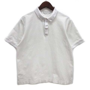 カルバンクライン プラティナム Calvin Klein PLATINUM 鹿の子 ポロシャツ 半袖 襟ロゴ刺? ホワイト 白 XL メンズ