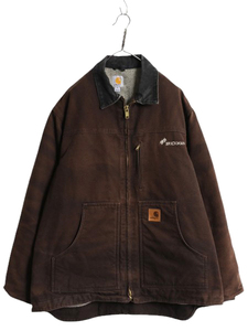 US企画 カーハート リッジ コート メンズ XL CARHARTT ダック ジャケット ブルゾン ワーク 裏 ボア パイル フリース 廃盤 フルジップ 企業