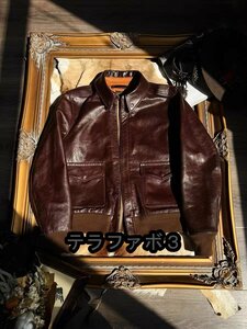 人気美品☆推薦★レザージャケット 牛革 フライトジャケット 本革 ホースハイド バイクレザー メンズファッション S～4XL