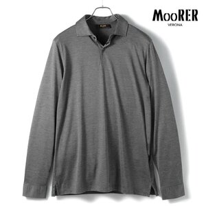 ◆【MOORER(ムーレー)/春夏/シルクコットンジャージー長袖ポロシャツ(GIMINIANO-CSM)】[mor2370411-48]