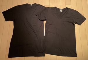 【2枚セット】USA製 AmericanApparel ポケットT & VネックT 