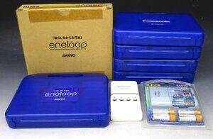 [ZEROnet]★未使用含む SANYO eneloop エネループ ニッケル水素電池充電器セット 単三 単四電池 スペーサー まとめ 7点セット★R611-47