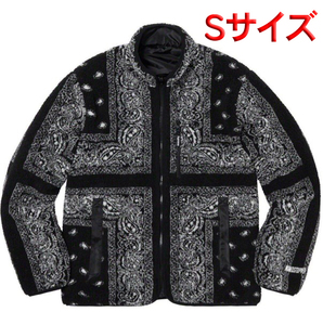 19FW Supreme Reversible Bandana Fleece Jacket シュプリーム リバーシブル バンダナ フリースジャケット ブラック 黒 Sサイズ