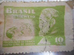 切手　古い切手　記念 切手　世界の切手　等　POSTAGE STAMP 10 CTS BRASIL CORRE. IO PRESERVACAO DA CRIANCA CONTRA o MAL DE ーSー025